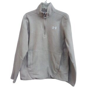 Under Armour 1/4 zip tan pullover knit shirt size M